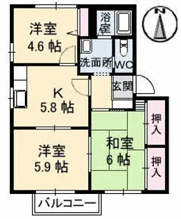 メゾン アムール A棟【201号室】の間取り