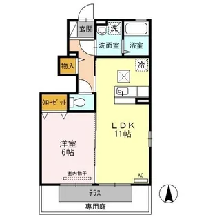 サント カンパーニュ【101号室】の間取り