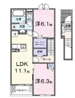 アリエッタB【204号室】の間取り