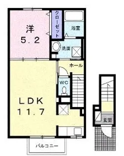 ヴィータ フェリーチェ A【203号室】の間取り