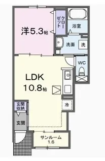 クラール勅使イーストB【103号室】の間取り