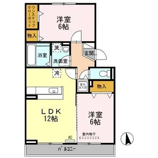 ウィステリア太田【105号室】の間取り