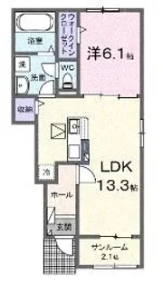 フォレスト太田【104号室】の間取り