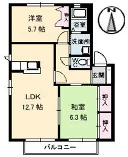 グランカーサ A棟【101号室】の間取り