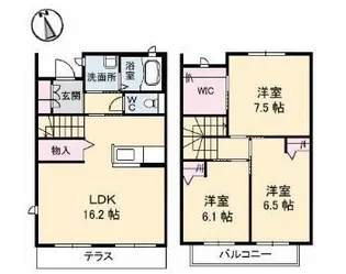 グランマスト1 D棟【103号室】の間取り
