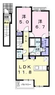 グランデ シーナⅤ【201号室】の間取り