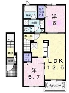 ルミエール イリゼⅡ【203号室】の間取り