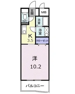 ドエル香西【203号室】の間取り