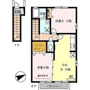 グランモア出作【201号室】の間取り