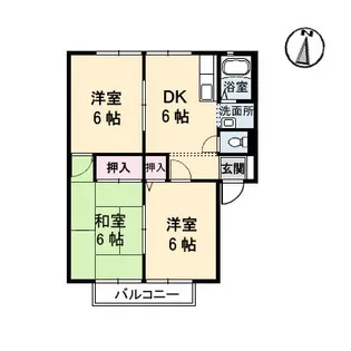 グリーンヒルズ泉川 C棟【102号室】の間取り