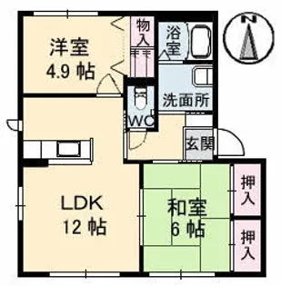 エアトベール C棟【102号室】の間取り