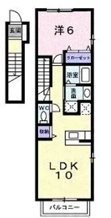 ロイヤルスクウェア 一宮Ⅰ【201号室】の間取り