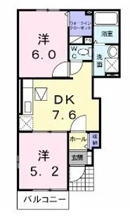 エスペランサK&R R【101号室】の間取り