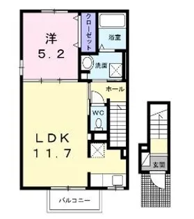 ヴィータ フェリーチェ A【201号室】の間取り