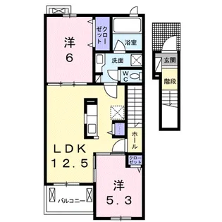 フレスクーラD【202号室】の間取り