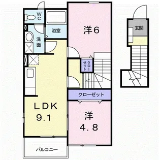 ジェルメ テール A【202号室】の間取り