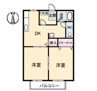 サンライフ八坂 B棟【103号室】の間取り