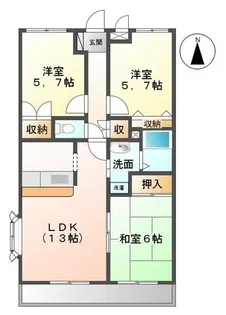 アフロート太田【105号室】の間取り