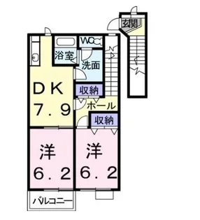 オーブリーアサノA【202号室】の間取り