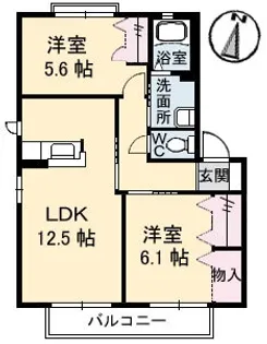 ロイヤル フェルティ D棟【202号室】の間取り