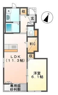 ヴァンルージュⅣ【105号室】の間取り