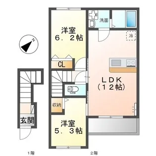 アヴィオン【203号室】の間取り