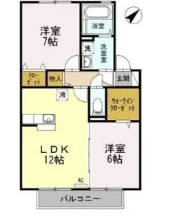 リビングタウン宇多津東 A棟【102号室】の間取り