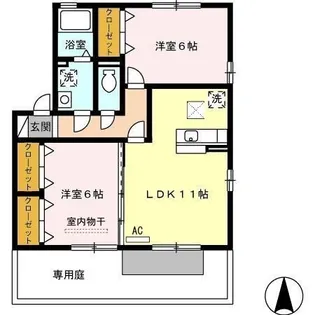 メゾン リシェス C棟【101号室】の間取り