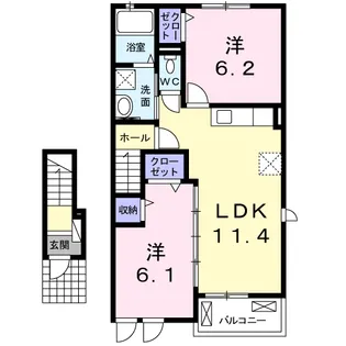シェリール Ⅰ【202号室】の間取り