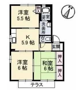 リムステイ ミキA棟【102号室】の間取り