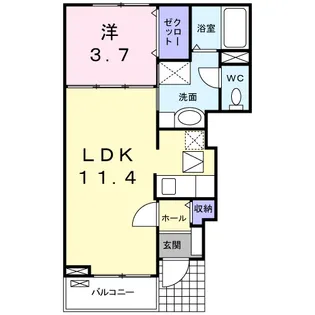 エスポア【102号室】の間取り