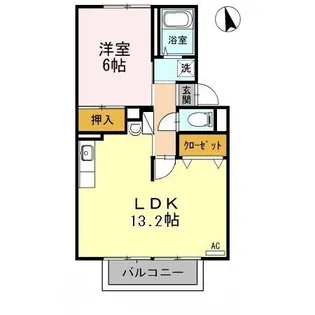 スカイコート38 B棟【102号室】の間取り