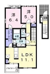 ルーベル 塩屋 A【203号室】の間取り