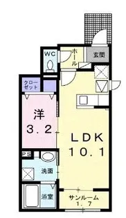 アリストコート【101号室】の間取り