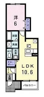 ブライトサンライズD【102号室】の間取り