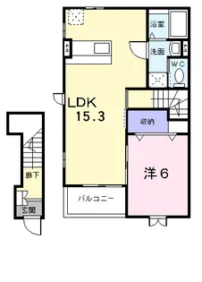 エアリー・ガーデンB【201号室】の間取り