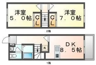 レオパレスロワール三条A【104号室】の間取り