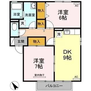 アドミレー樹太B棟【102号室】の間取り