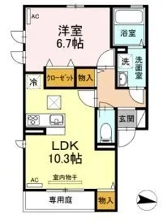 クレスト林 B棟【101号室】の間取り