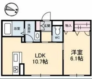 LAPAIX栗林【102号室】の間取り
