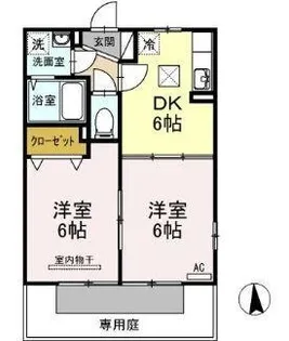 クレア伏石S【101号室】の間取り