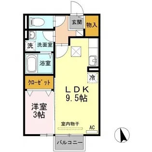 フォンターナ伏石 A棟【103号室】の間取り