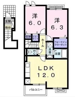 サニーフォレスタB【201号室】の間取り