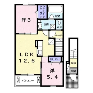 メゾンリヴィエールH【202号室】の間取り