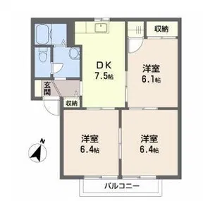 レシェンテ D棟【202号室】の間取り