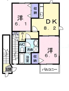 メゾングレースB【203号室】の間取り