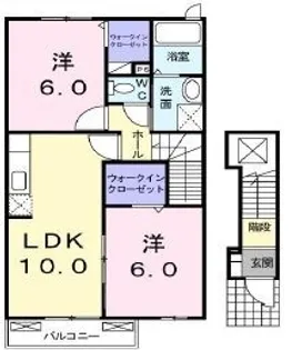 サン リバーD【205号室】の間取り