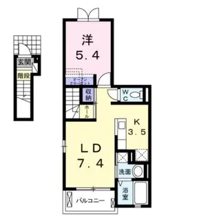 ソラーナ【202号室】の間取り
