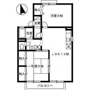 サンタウン円座E棟【201号室】の間取り