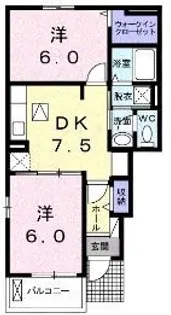 リバーサイド・三日月【101号室】の間取り